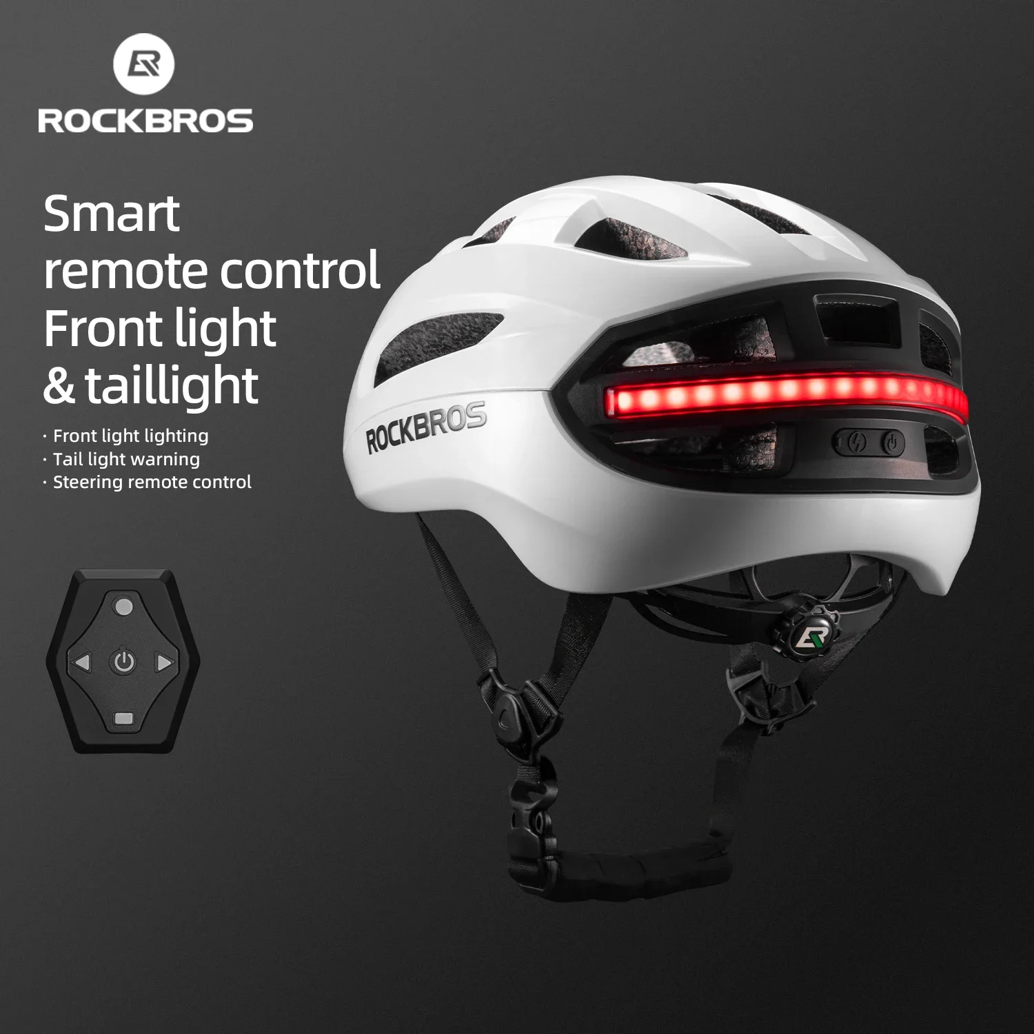 ROCKBROS Bike Helmet with Light Wireless Remote Control Rechargeable Light MTB Road Cycling Intelligent Safety Helmet Men Women