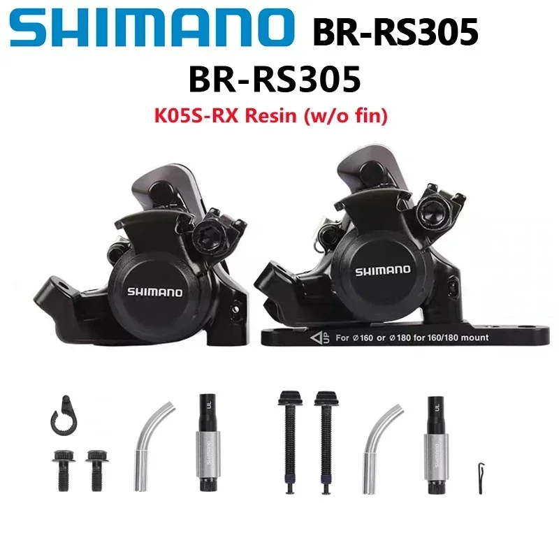 Shimano RS305 Brake Flat Mount Front Side Rear One Pair Mechanical Disc Brake For Road Bicycle Bike BR-RS305 Rear Caliper Black