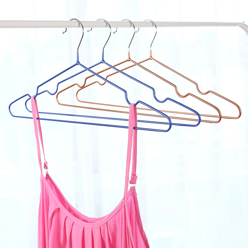 

10Pcs Non-Slip Metal Hangers Practical Clothes Hangers for Coats Jackets Trousers Dresses Sweaters Purple