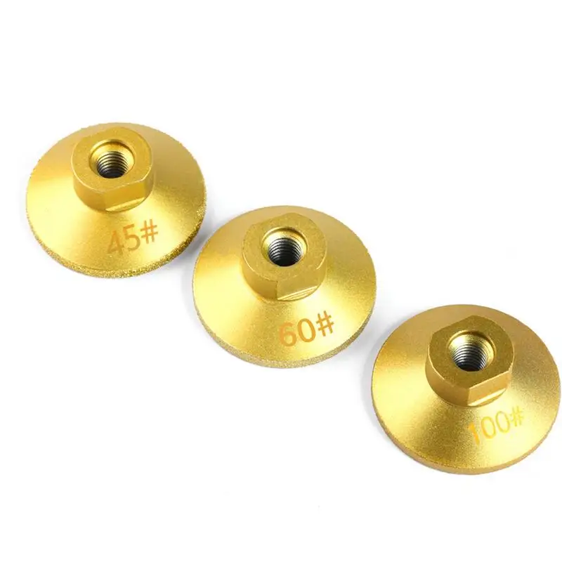 Flat Grinding Head M10 Stone Counter Top Grinder Discs Brazed Flat Grinding Head Replacement For Craftsmen Enthusiasts Set Of 3