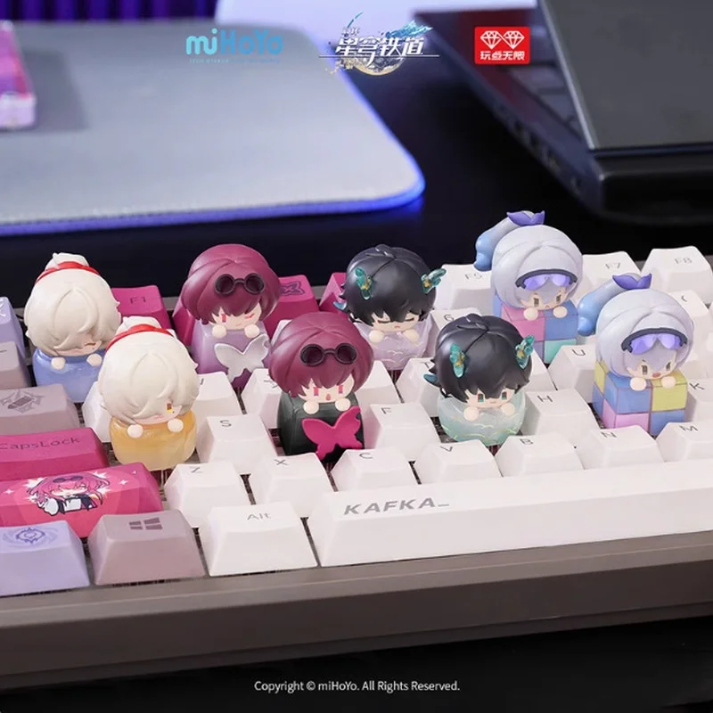 Genuine Mystery Box Mihoyo Honkai: Star Rail Fingertip Keycaps First Shot Creative Blind Box For Keycaps Q Version Anime Figures