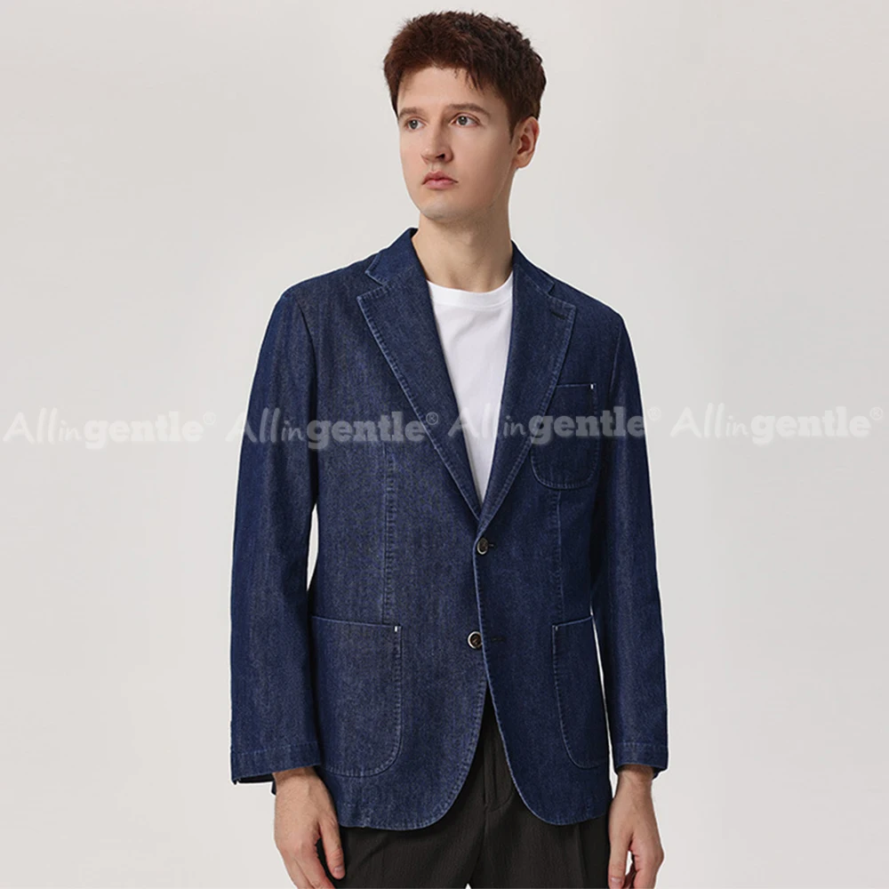 Men's Denim Jackets & Blazers Single-Breasted Regular Fit Casual Jackets for Men