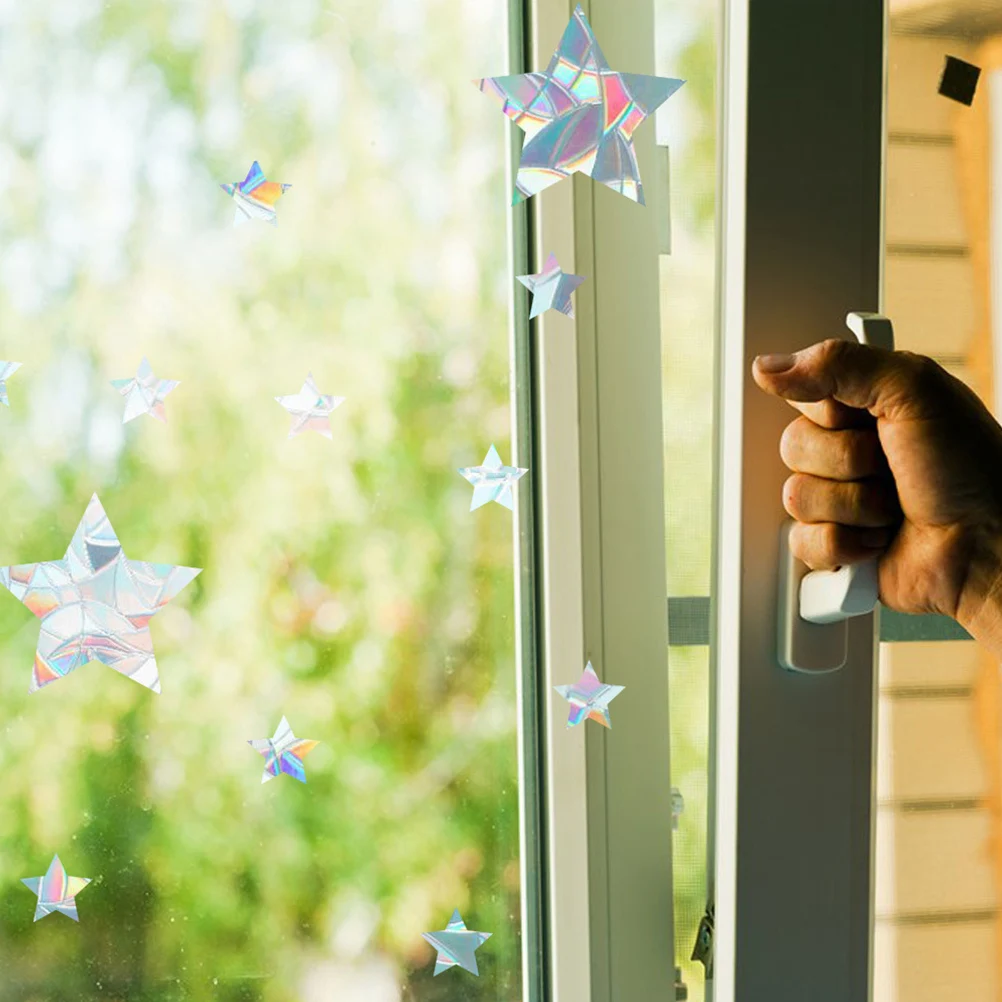 

12 Pcs Anti Bird Strike Glass Sticker Reflective Static Cling Decal DIY Window nament Non Adhesive Pet Decoration Removable