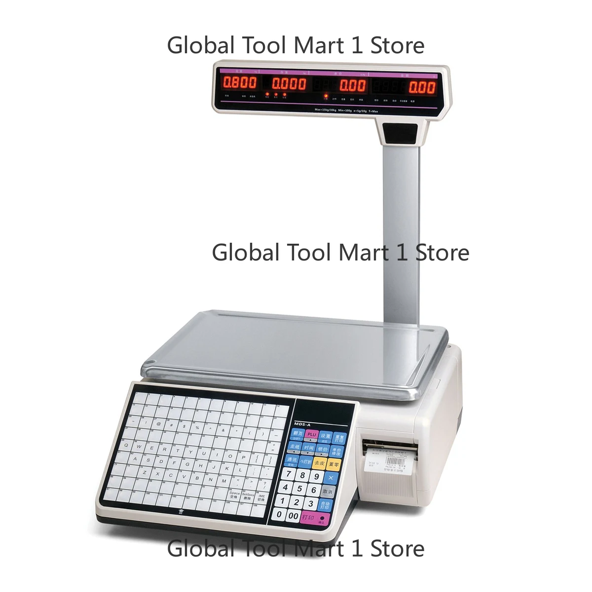 30KG Price Computing Scale Electronic Label Weighing Scales With Barcode Printer for Supermarket