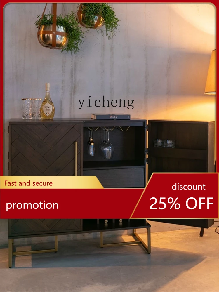 

CZ Solid Wood Wine Cabinet Modern High-End Decoration Display Side Cabinet Vintage Furniture