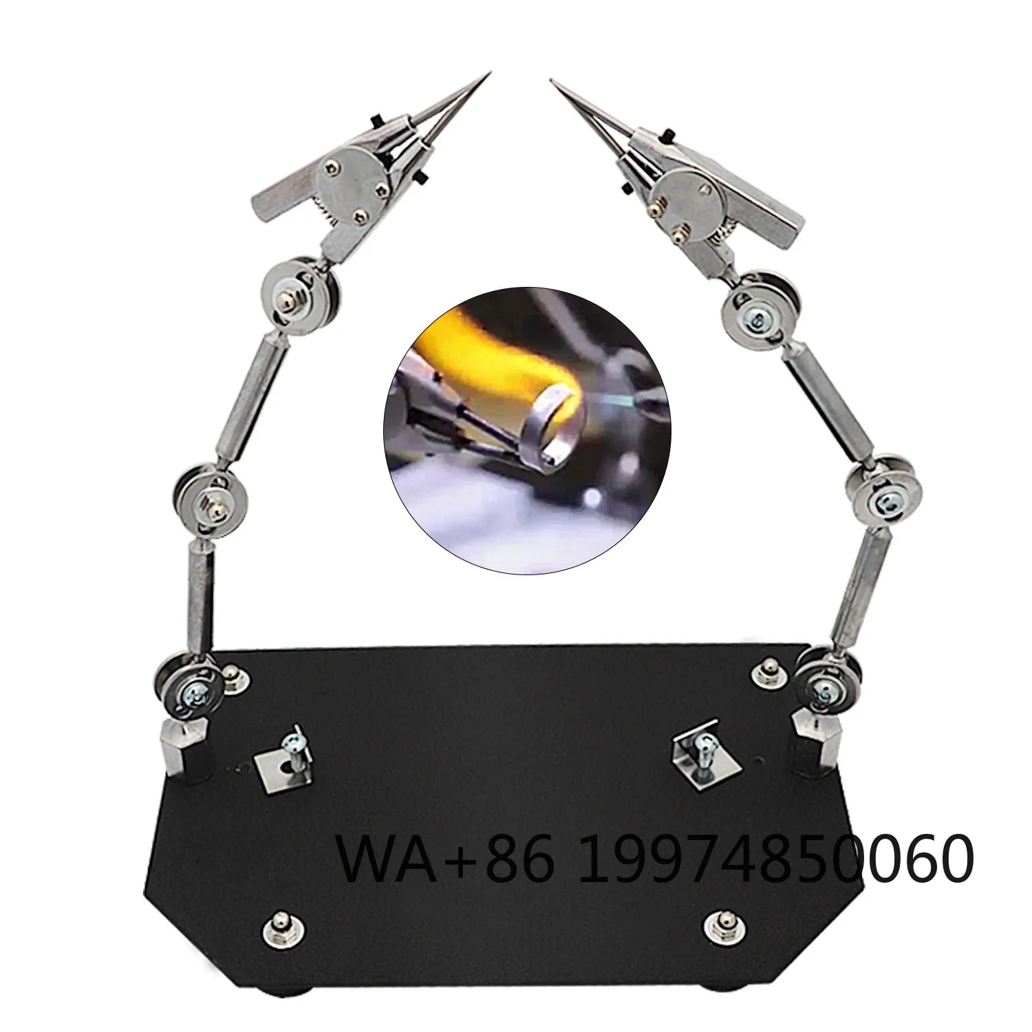 

Three-Hand Jewelry Welding Holder Fixture Precision Soldering Iron Clamp for Double Head Welding Stable Adjustable Bench Tool