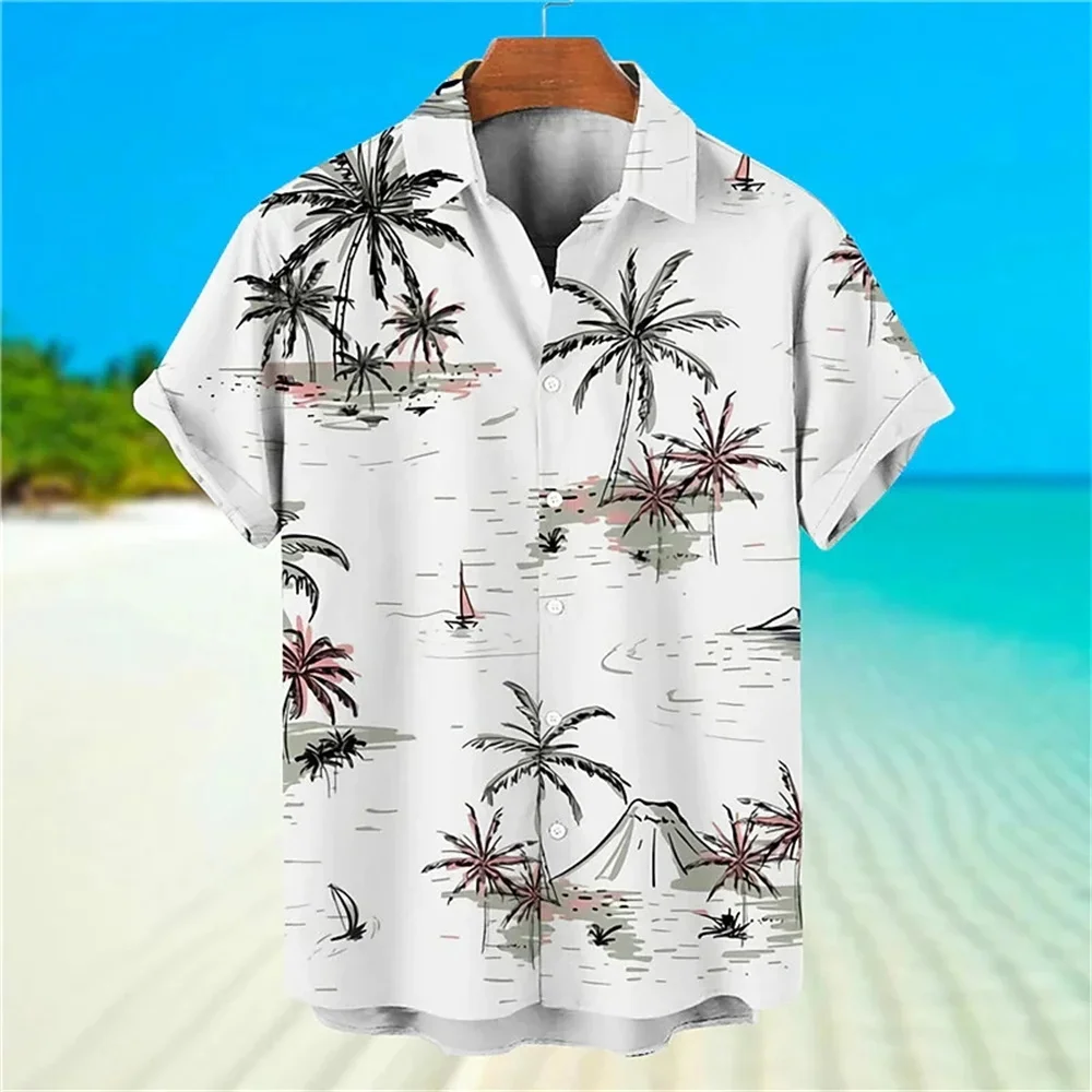 Summer Beach 3D Printed Men's Oversized Summer Casual Hawaii Beach Hawaii Harajuku Fashion Holiday Shirt