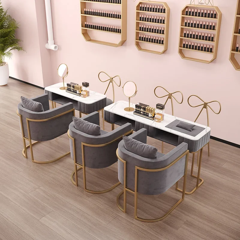 Makeup Drawer Manicure Table European Square Hand Workstation Nail Desk Waterproof Easy Clean Nagel Tisch Nails Salon Furniture