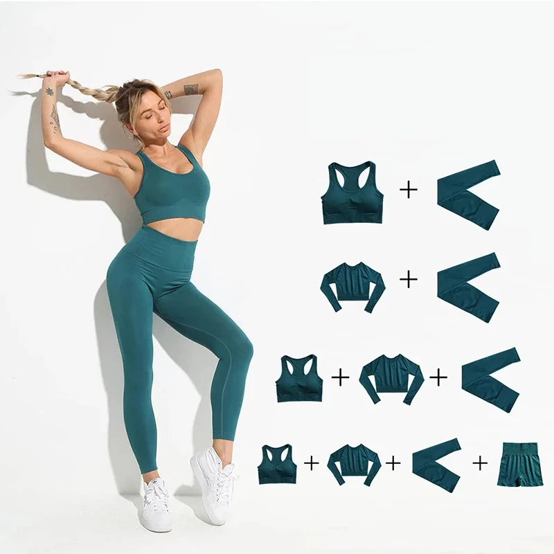 2021 Seamless Yoga Set Women Sport Set Workout Clothes for Women Sportswear Outfit Gym Clothing Suit Ropa Deportiva Mujer