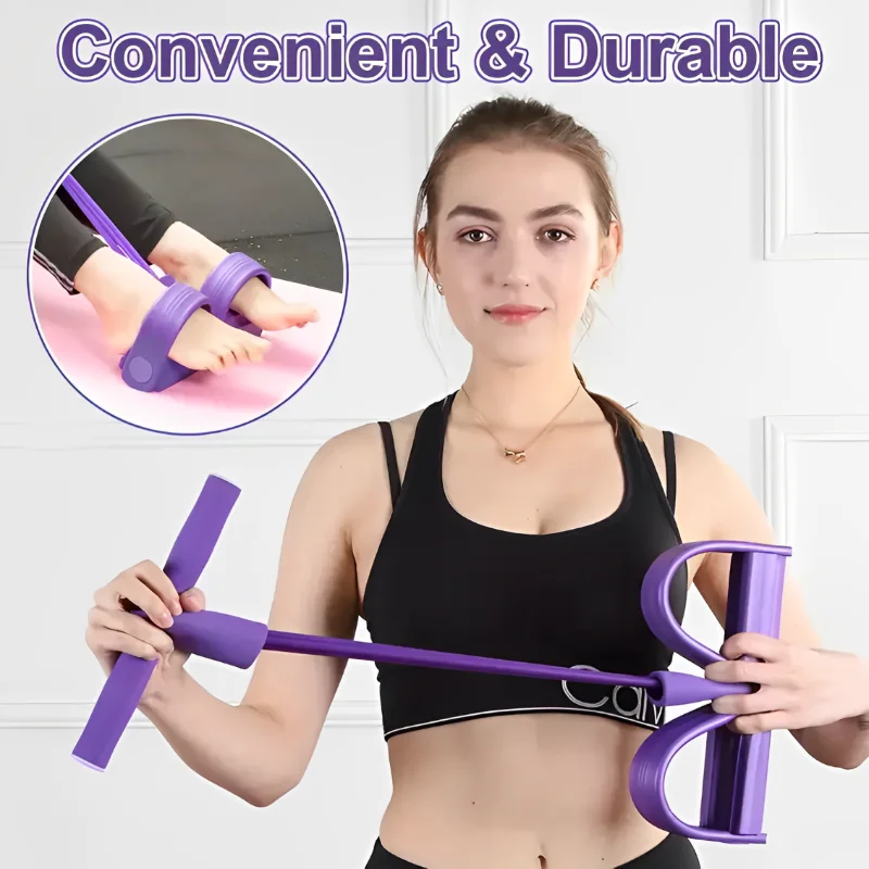 Four-Tube Pedal Tensioner Multi-Functional Household Fitness Equipment Yoga Abdominal Strengthening Elastic Band Tension Rope