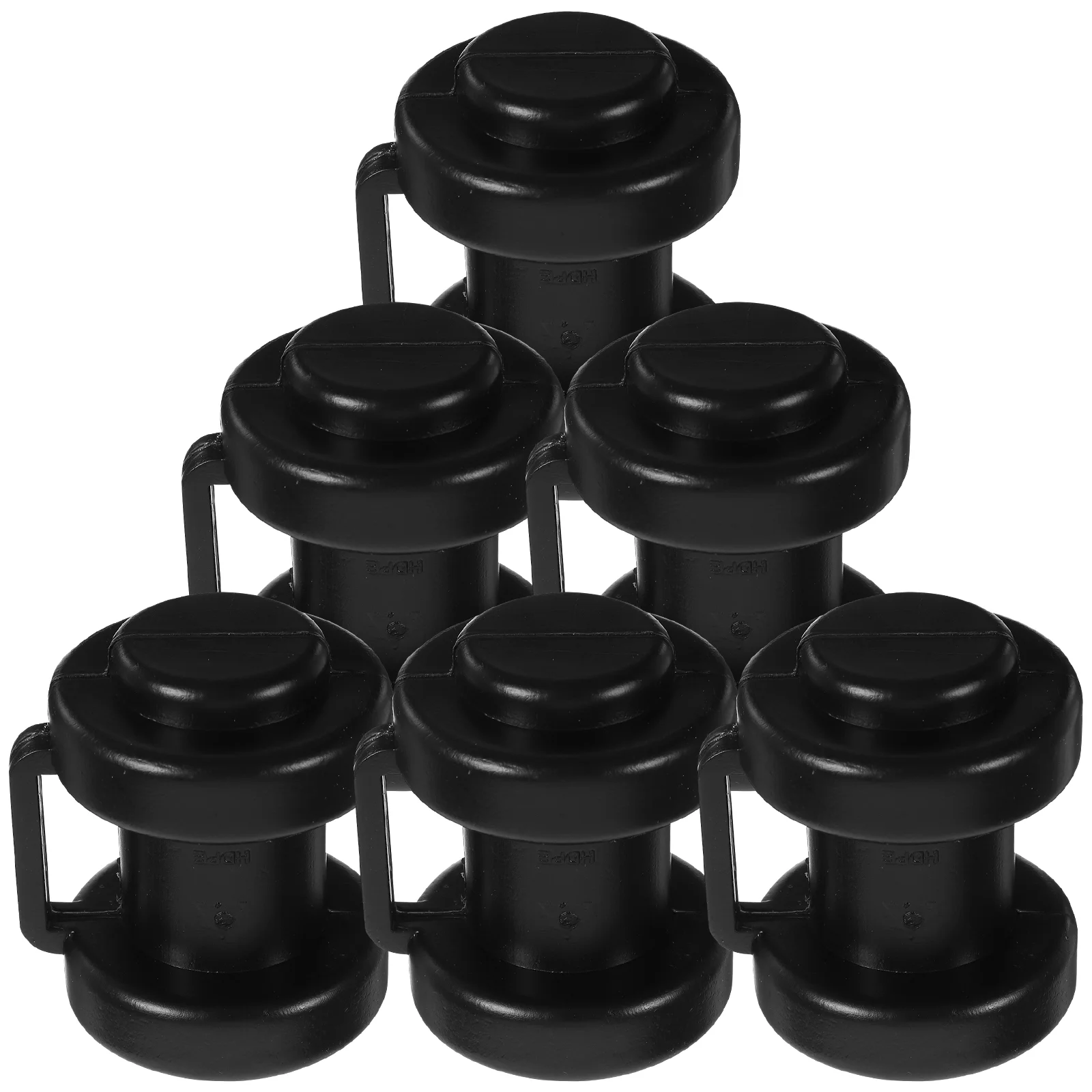 

6 Pcs Air Valve Adapter Trampoline Protective Cover Poles Replacement Accessories Black Plastic Pp Compact Part Thing