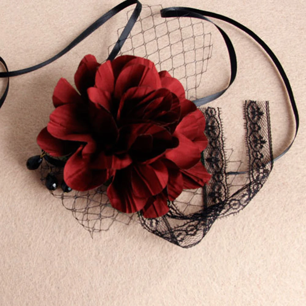 

Elegant Black Lace Veil Cover Headdress Half Face Mask For Women Girls Halloween Masquerade Wedding Cosplay Tiara Headwear Party