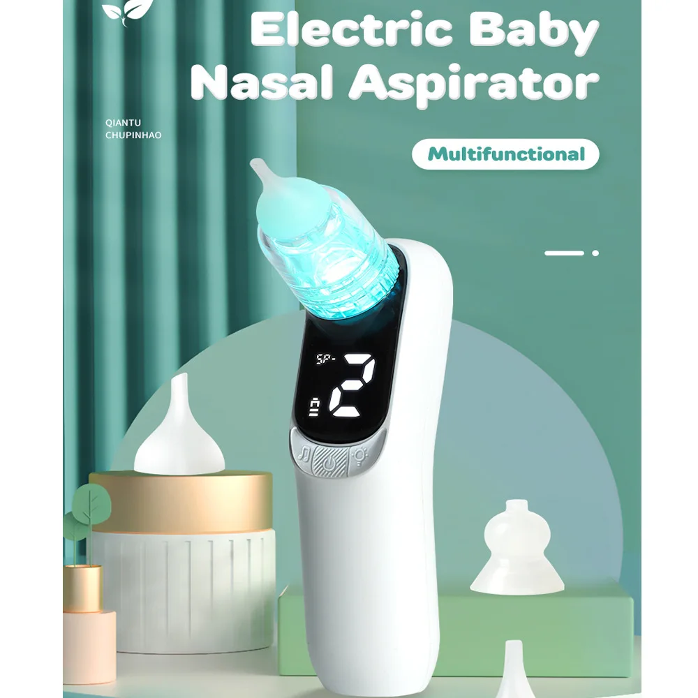 

Children's Home Convenient Nasal Aspirator Baby Colorful Night Light Mucus Cleaner for Toddler's Nose Booger Suction Device