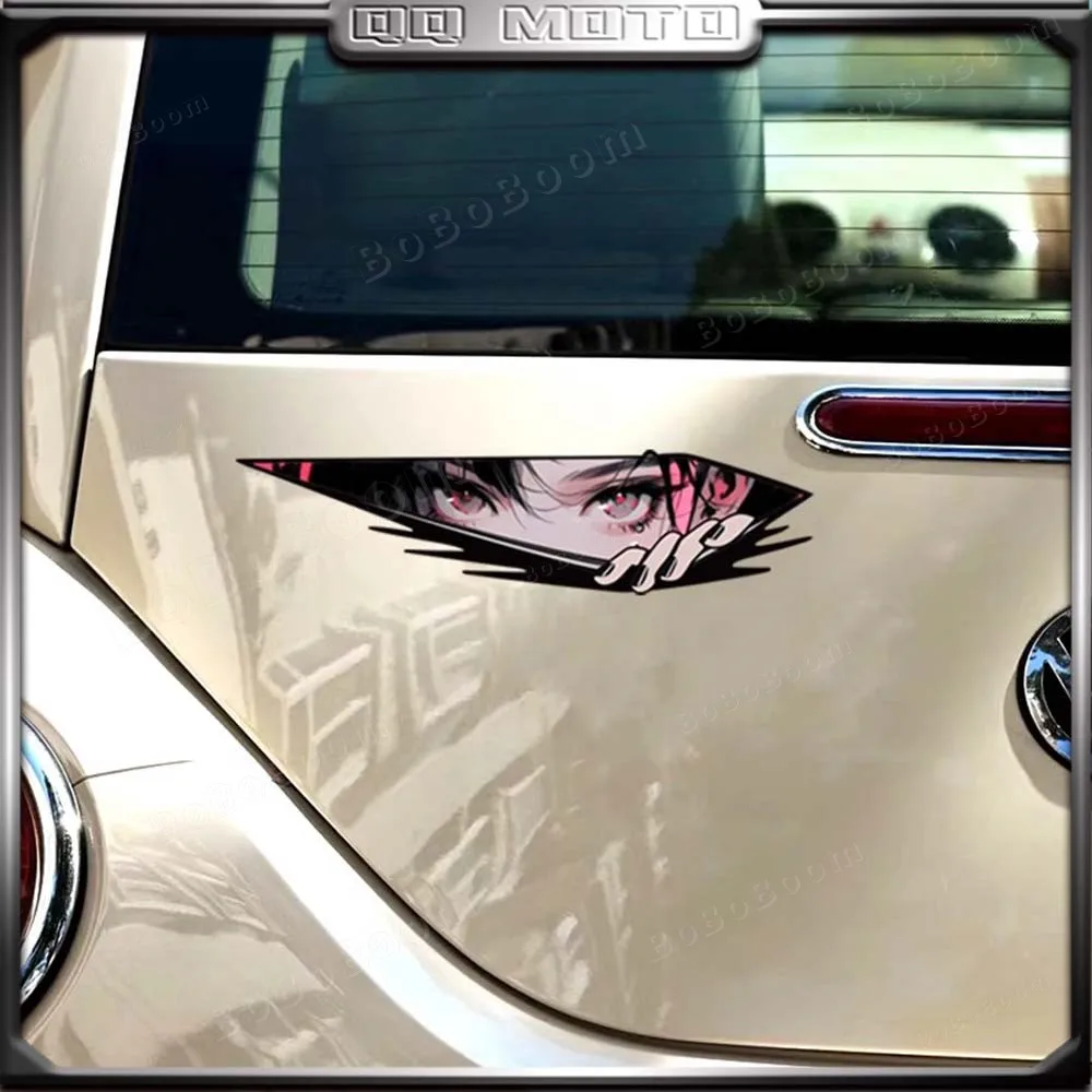 عاكس أنيمي عيون دراجة نارية ملصق الجسم الديكور الخدوش غطاء الجسم هدية الزجاج الأمامي سيارة دراجة ملصقات مقاوم للماء #2