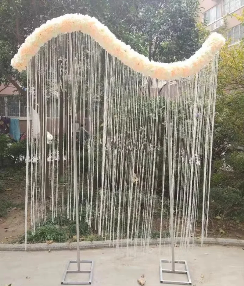 2M/6,5FT Hochzeitsdekorationen Weißer S-förmiger Hintergrundständer Deckenring Gebogener S-förmiger Eisenring Hochzeitsvorhang S-förmiger Ständer – Detail 3