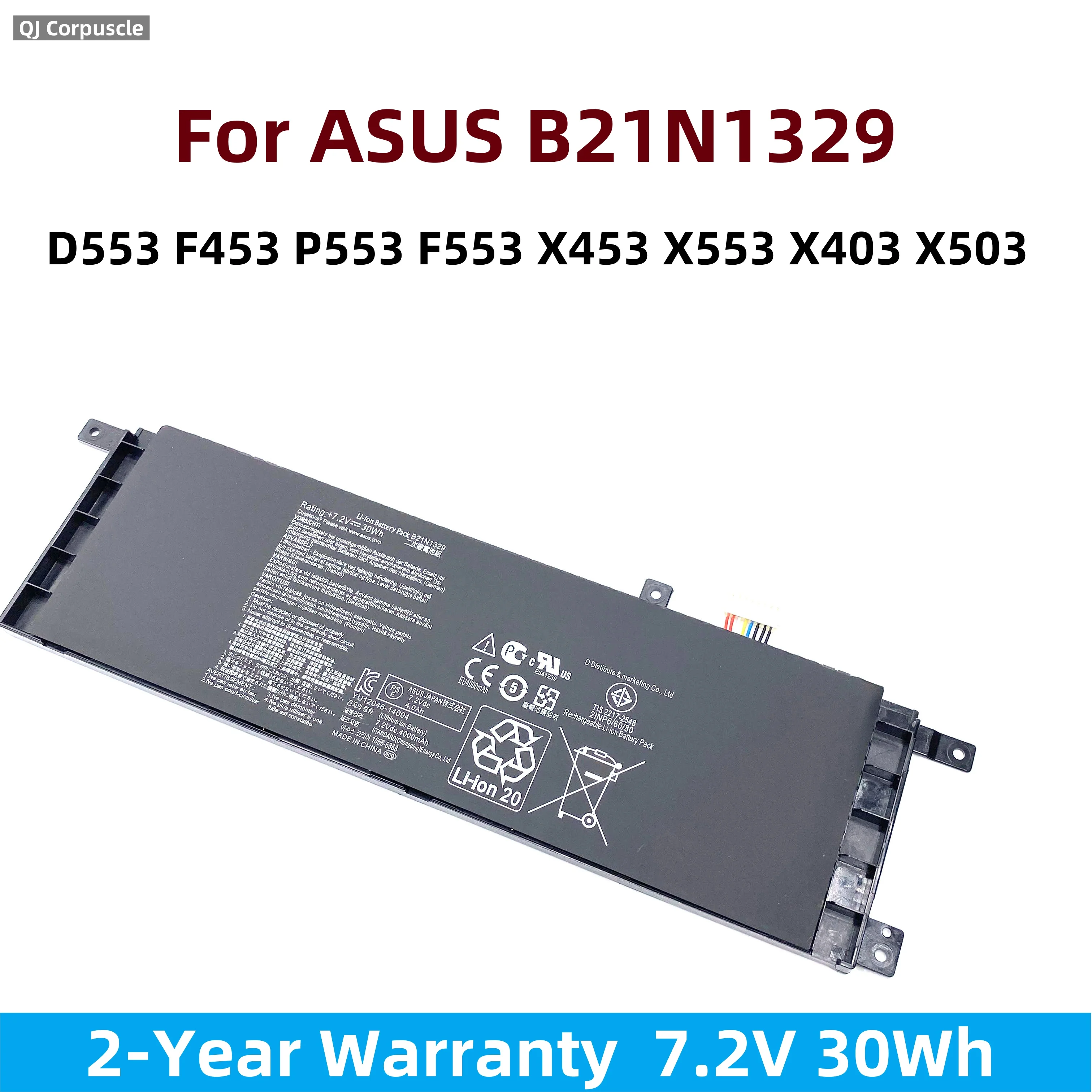 Оригинальный аккумулятор для ноутбука B21N1329 для ASUS D553M F453 F453MA F553M P553 P553MA X453 X453MA X553 X553M X553B X553MA X403M X503M