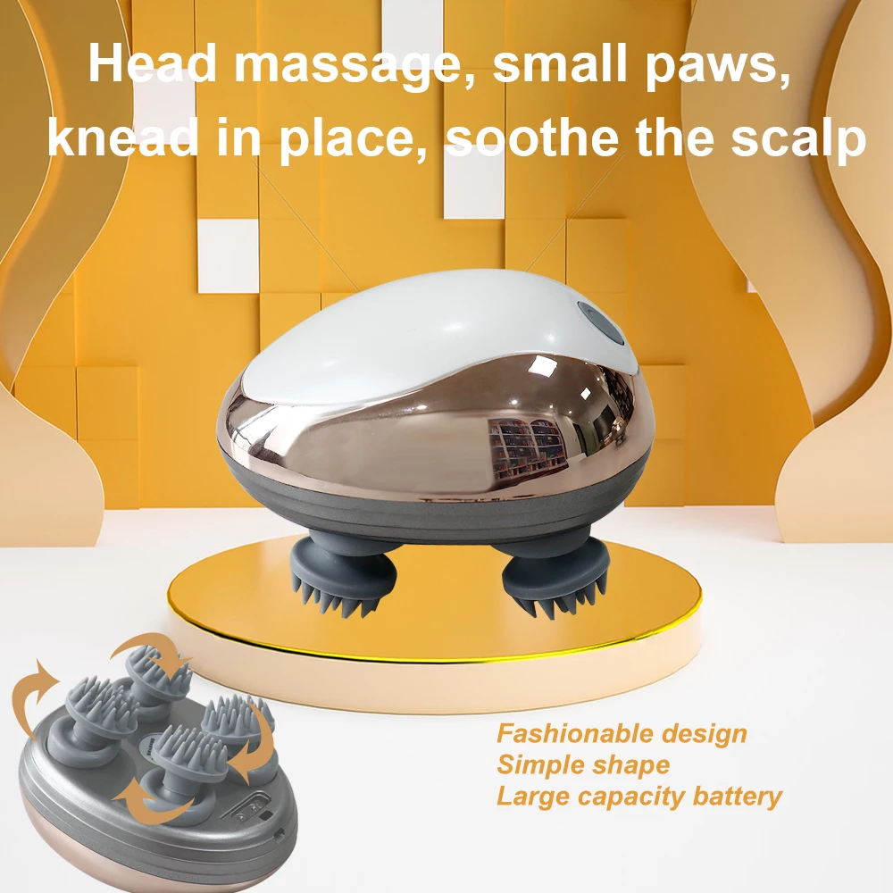 6 Mode Electric Scalp Massager Silicone Head Kneading Massage Device Relieve Fatigue Promote Scalp Blood Relaxation Comfort Tool