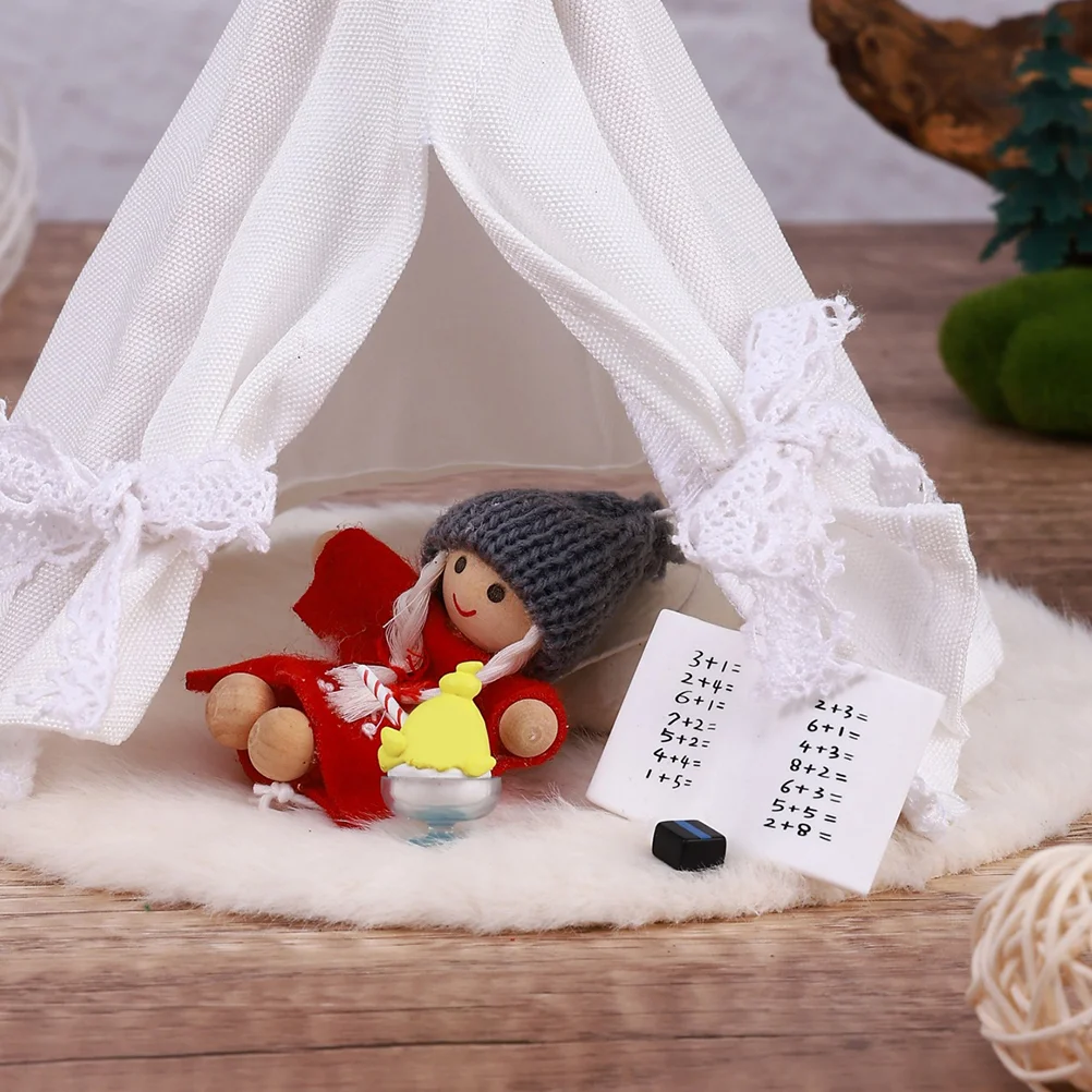 Camping Tent Birthday Decoration for Girl Toddler Playhouse White Cloth Model Tiny Child Kids Teepee