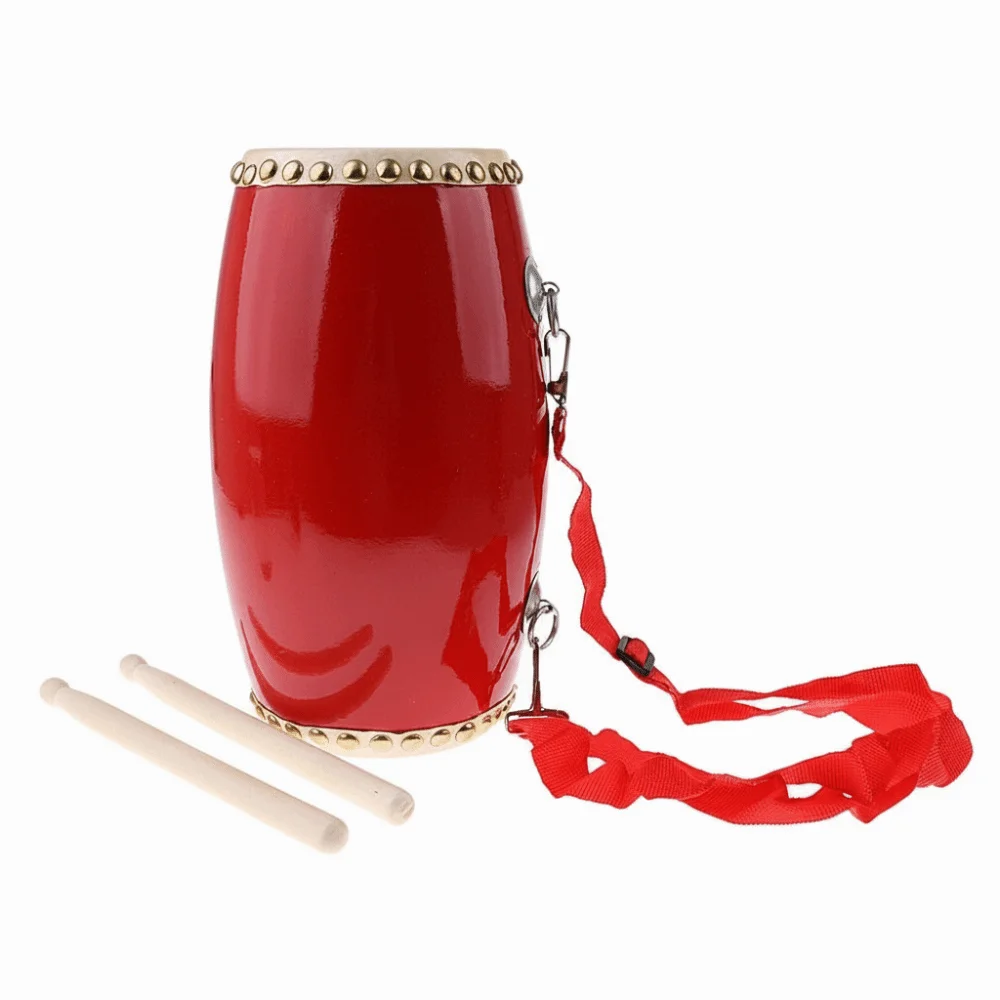 High-Grade Cowhide Traditional Waist Drum Drum Wooden Learning Instrument Percussion Musical Instrument Children Drum