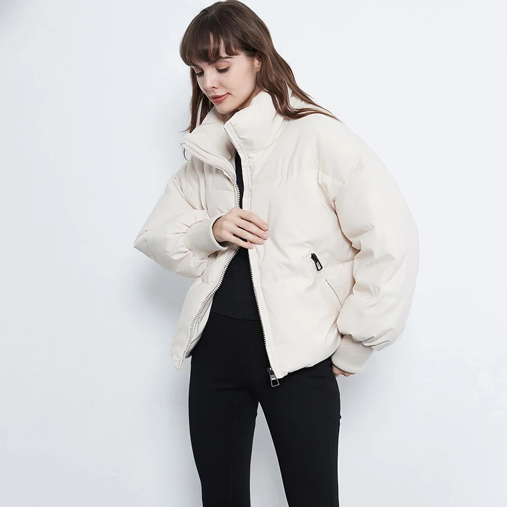 

2020 Autumn and Winter Warm Short Coat Jacket White Color Woman's coat
