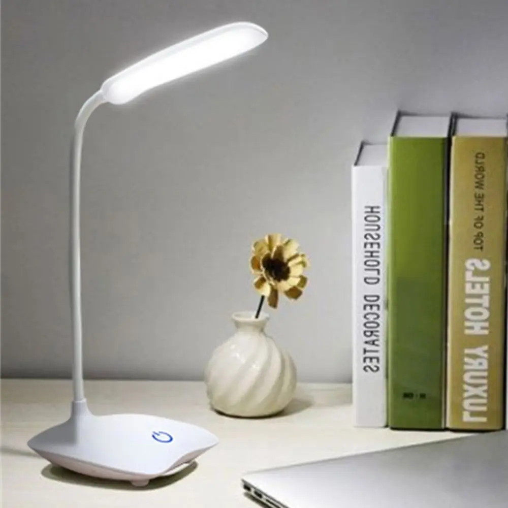 

1.5W 3 Modes Intensity Study Dimmer Adjustable USB Rechargeable LED Switch Touch Reading Light Desk Table Lamp