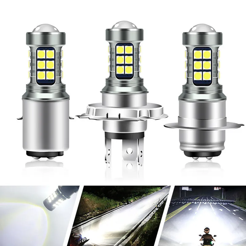 

Motorcycles LED Headlight Bulbs Canbus BA20D H4 P15D 12V-80V 6000K 3030/27pills High Beam Lights Low Beam Lamps Moto Headlamp