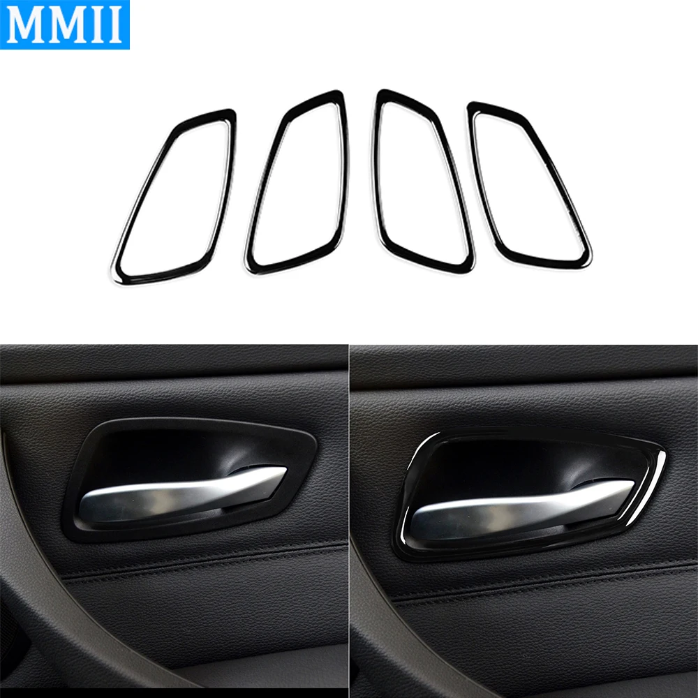 

For Bmw 3 Series 2005-2012 e90 Piano Black Door Handle Decorative Frame Plastic Plate Cover Car Interior Accessoriers Sticker