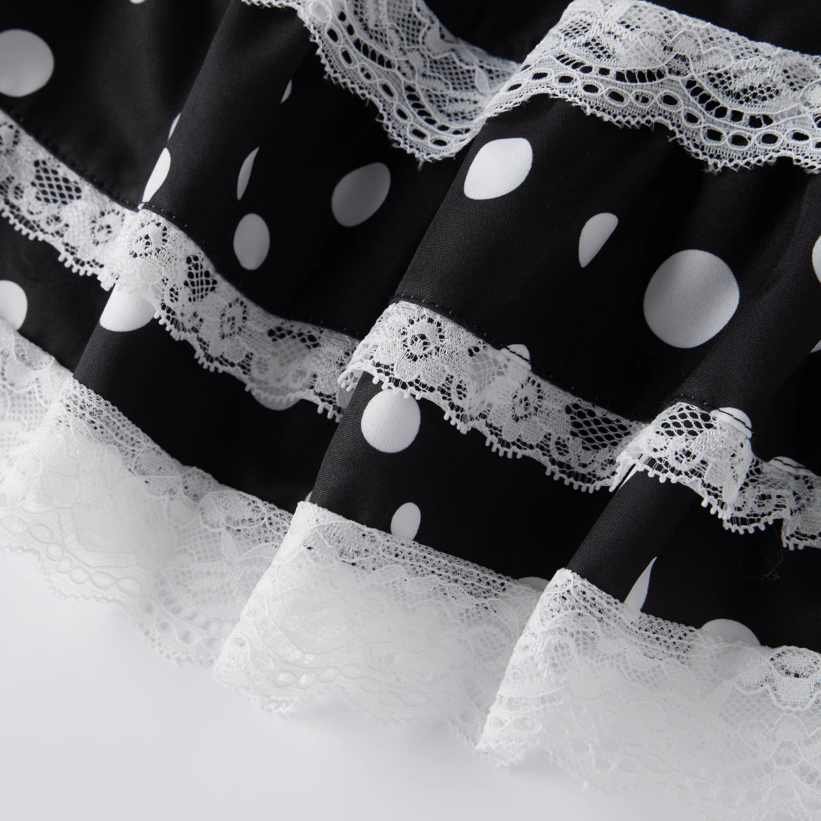 Frauen Minirock Sommer Spitzenbesatz geschichteter Rüschenrock japanische Lolita Gothic Y2K ästhetische Kleidung – Detail 12