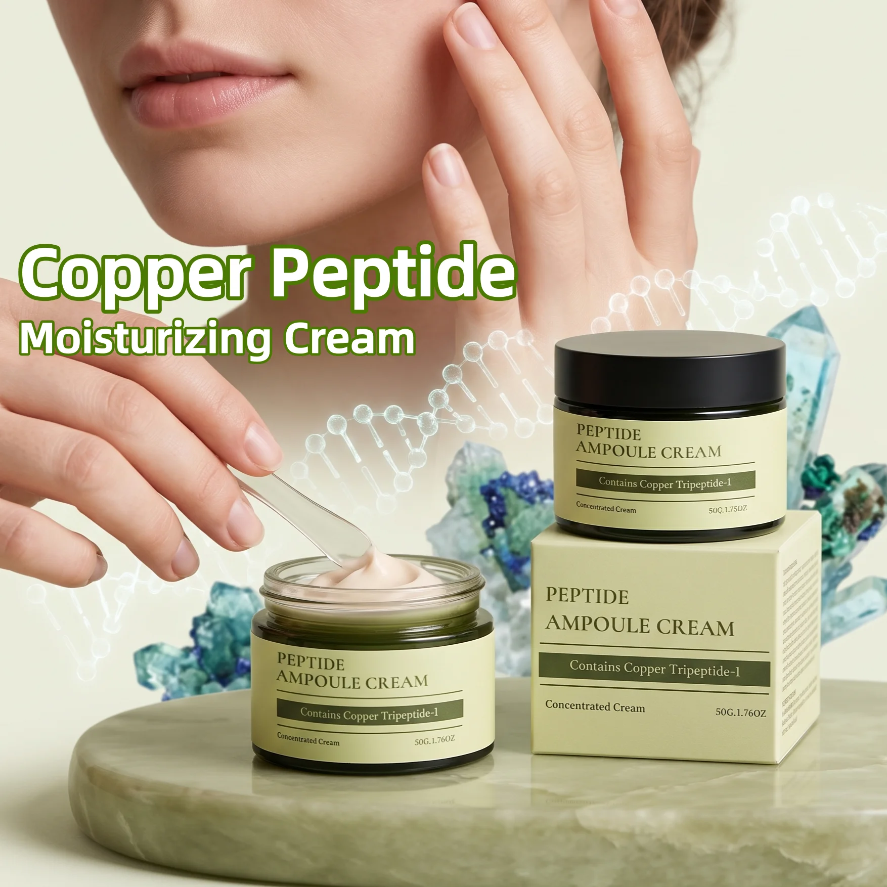 GHK-Cu Copper Peptide Cream Intense Hydration Firm Smooth Face Strengthen Skin Barrier Anti Aging Korean Skin Care Moisturizer