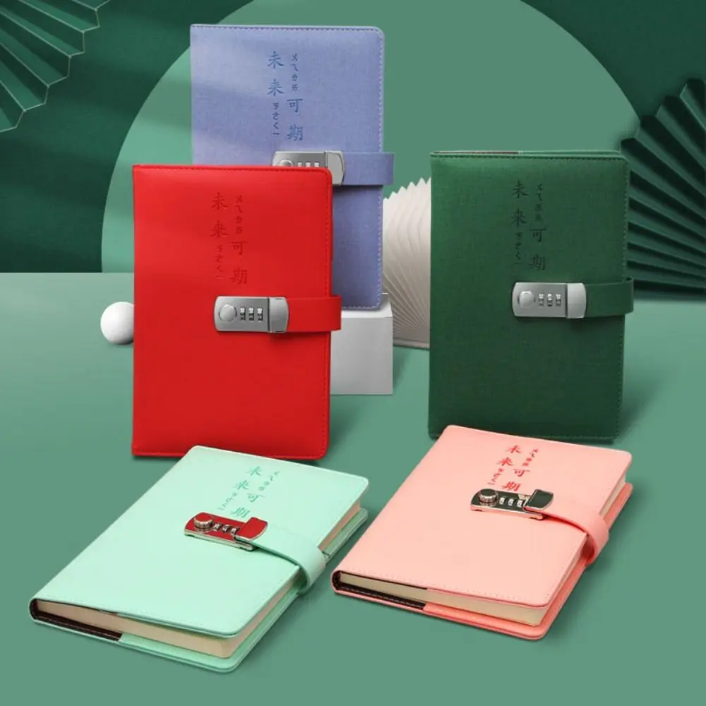 A5 100Sheets Diary Book with Lock Thickened Writing Pads Lockable Secrets Journal Lucky Letter Stationery Password Lock Notebook