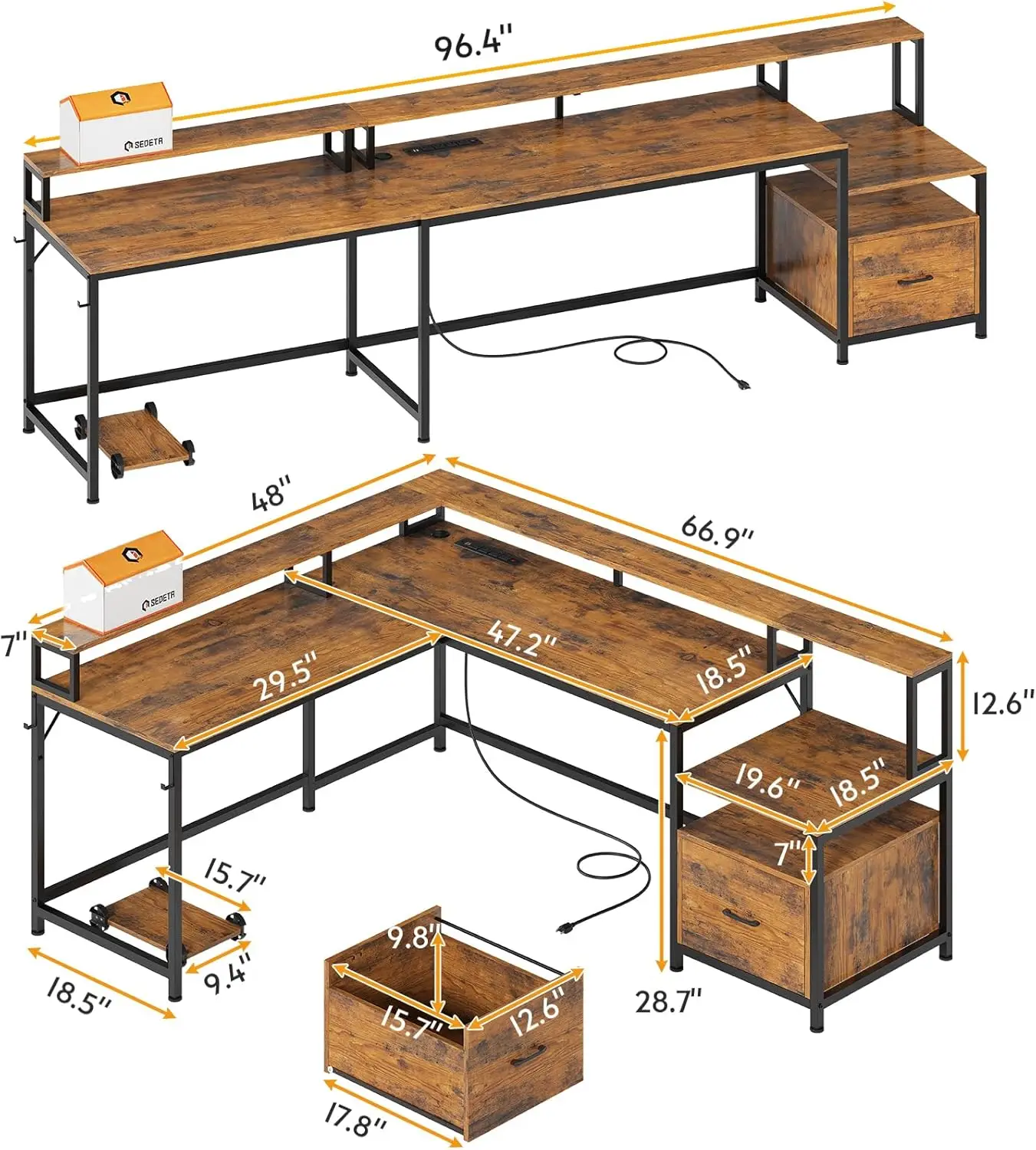 L Shaped Desk, 66