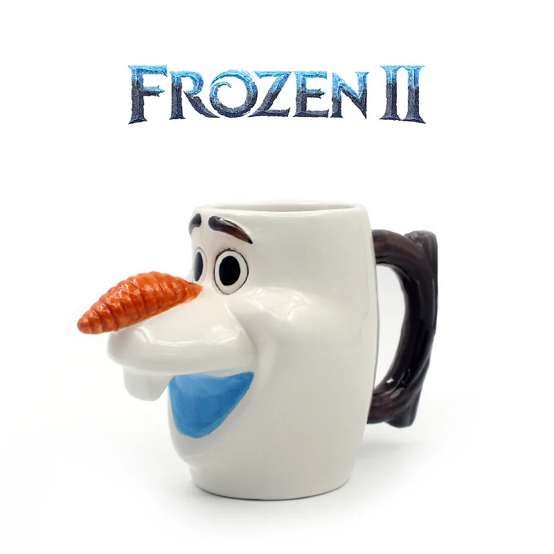 

New Frozen II Olaf Anime Peripherals Ceramic Water Cup 3d Snow Treasure Mug Juice Cup Kawaii Milk Cup Children'S Gift