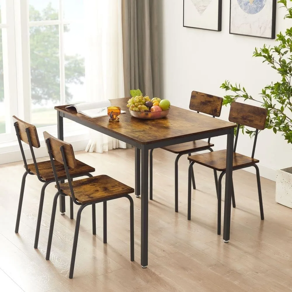 

Dining Table Set for 4, Kitchen Table and 4 Chairs, Dining Table Set for Dining Room Kitchen Dinette Breakfast Nook Small Space