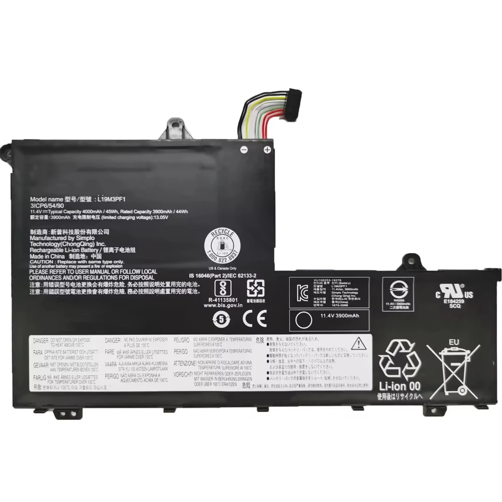 L19M3PF1 L19D3PF1 L19L3PF1 L19C3PF1 11.4V 45Wh 4000mAh Bateria do Lenovo ThinkBook 14 14-IIL 14-IML 15 15-IML 15-IIL