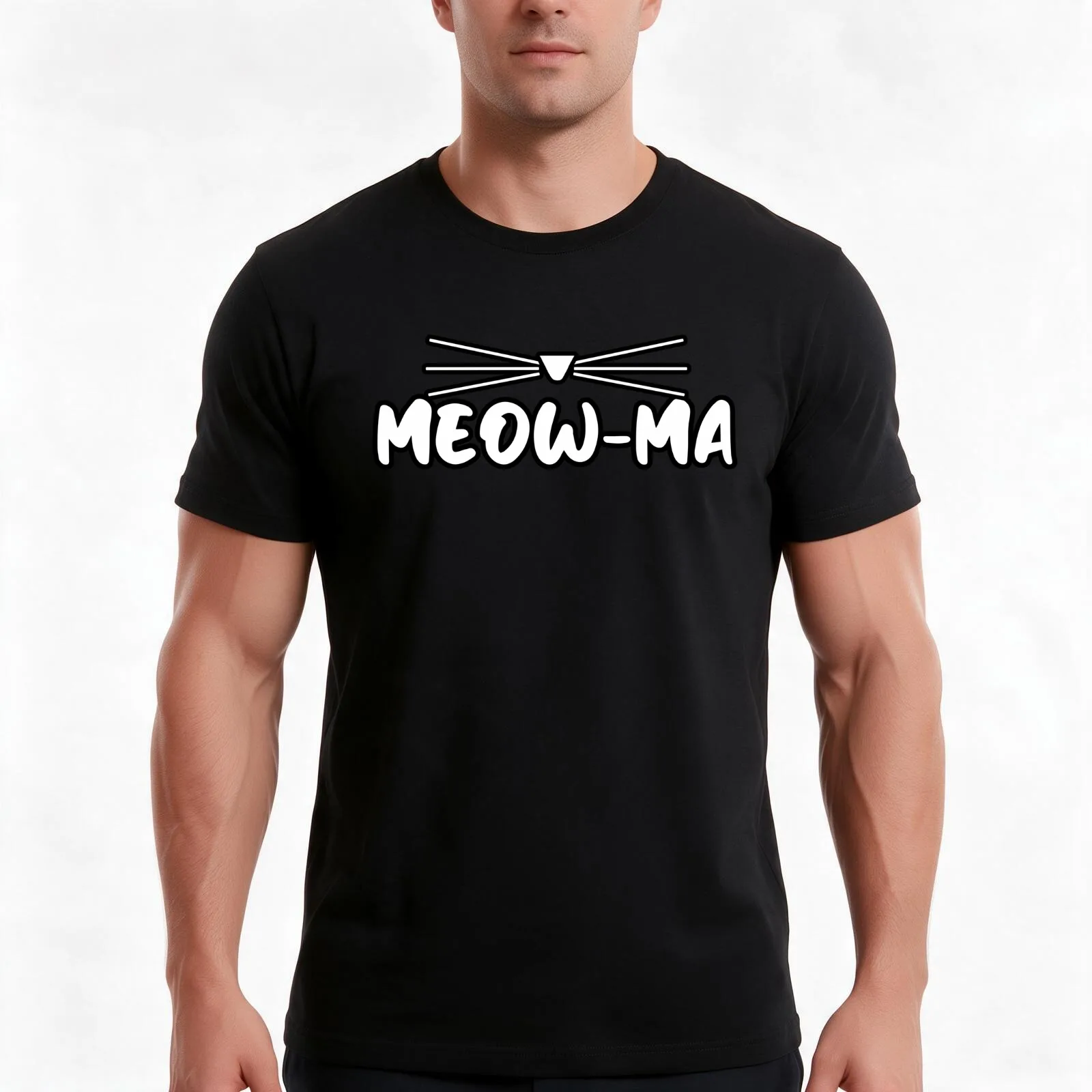 Meow-Ma cat lover T-Shirt, Summer Casual Cotton Tee, Oversized Streetwear Tops, Vintage Graphic Print, Loose Fit Short Sleeve