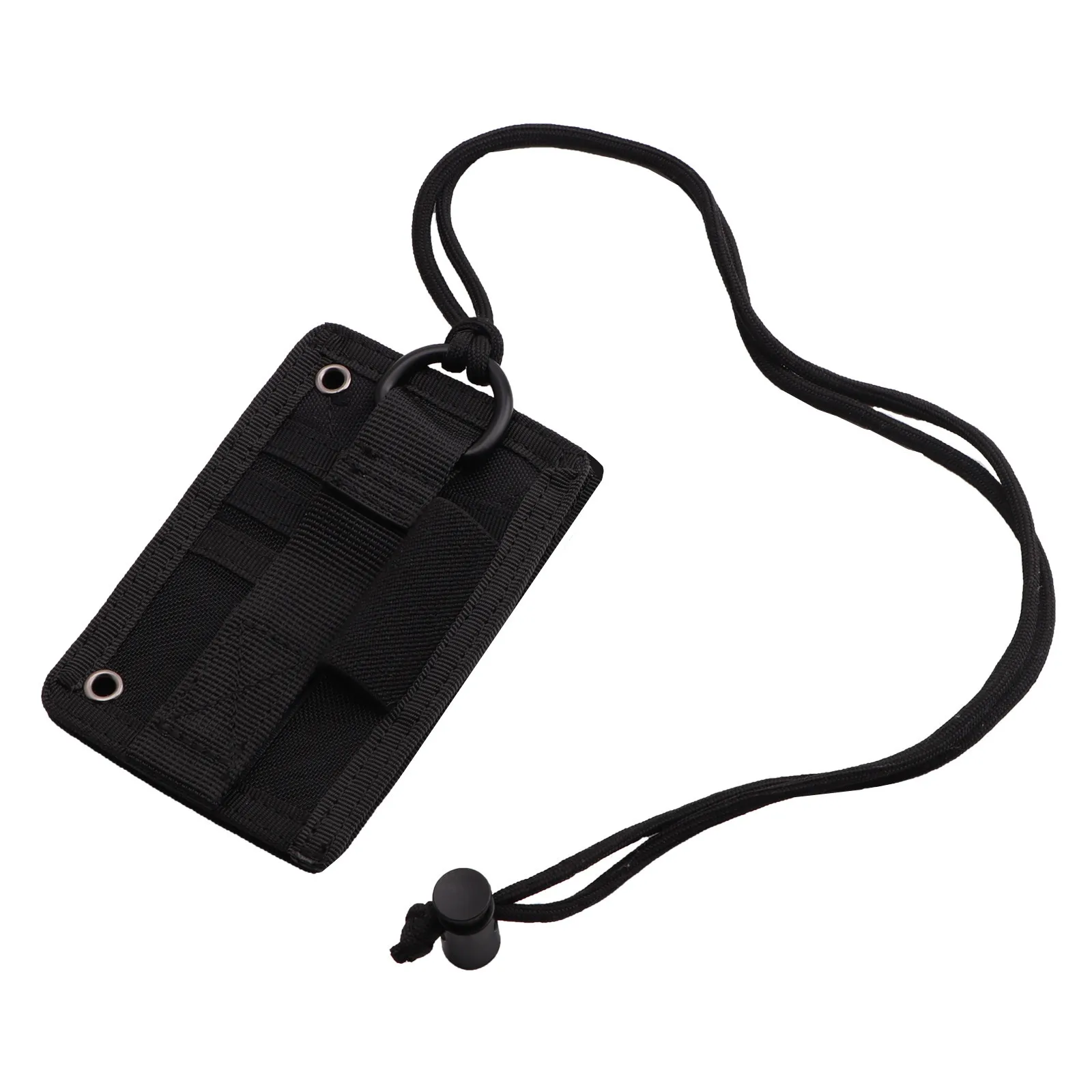 

Tactical Black ID Card Holder Case Patch Neck Lanyard and Credit Card ID Card Holder Military Two in One with Chest Hanging