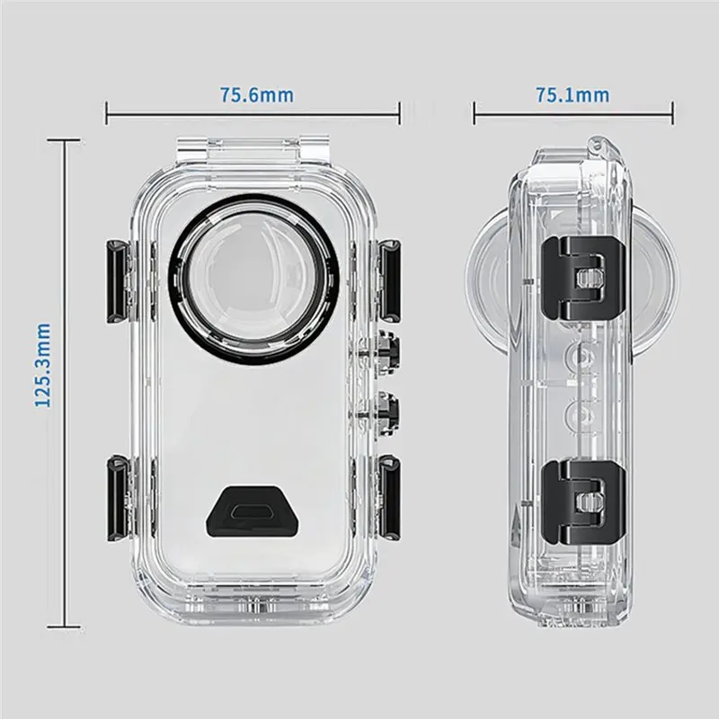 DTB7 For X6 Waterproof Case, 60M Diving Housing Shell, Invisible Protective Case, PC+Tempered Glass Anti-Scratch Underwater