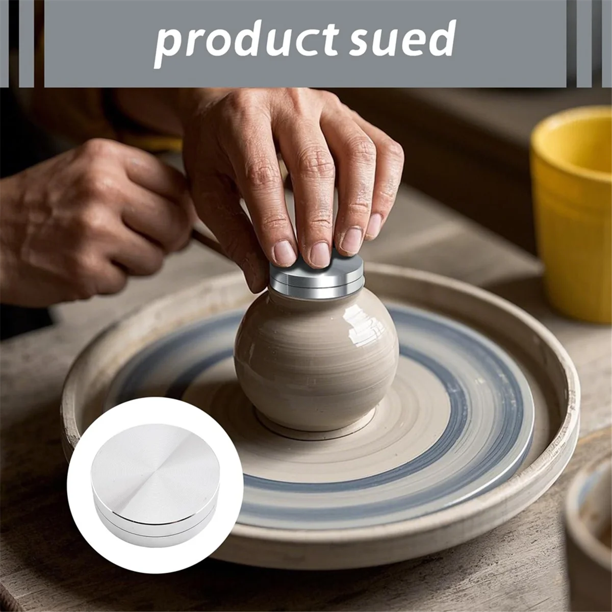 AAA87 3 PCS Ceramic Clay Pottery Throwing Trimming Spinner Tool Set - Includes 30mm, 38mm, 45mm Clay Spinner for Pottery