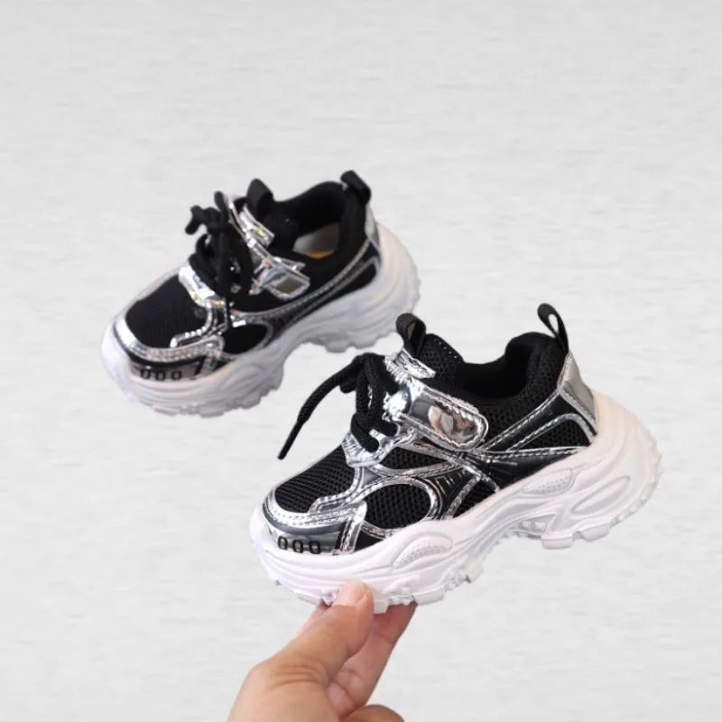 

2026 Autumn New Boys' Fashion Casual Shoes Girls' Board Shoes Baby Soft soled Anti slip Sports Shoes Brown Grey Size 22-33