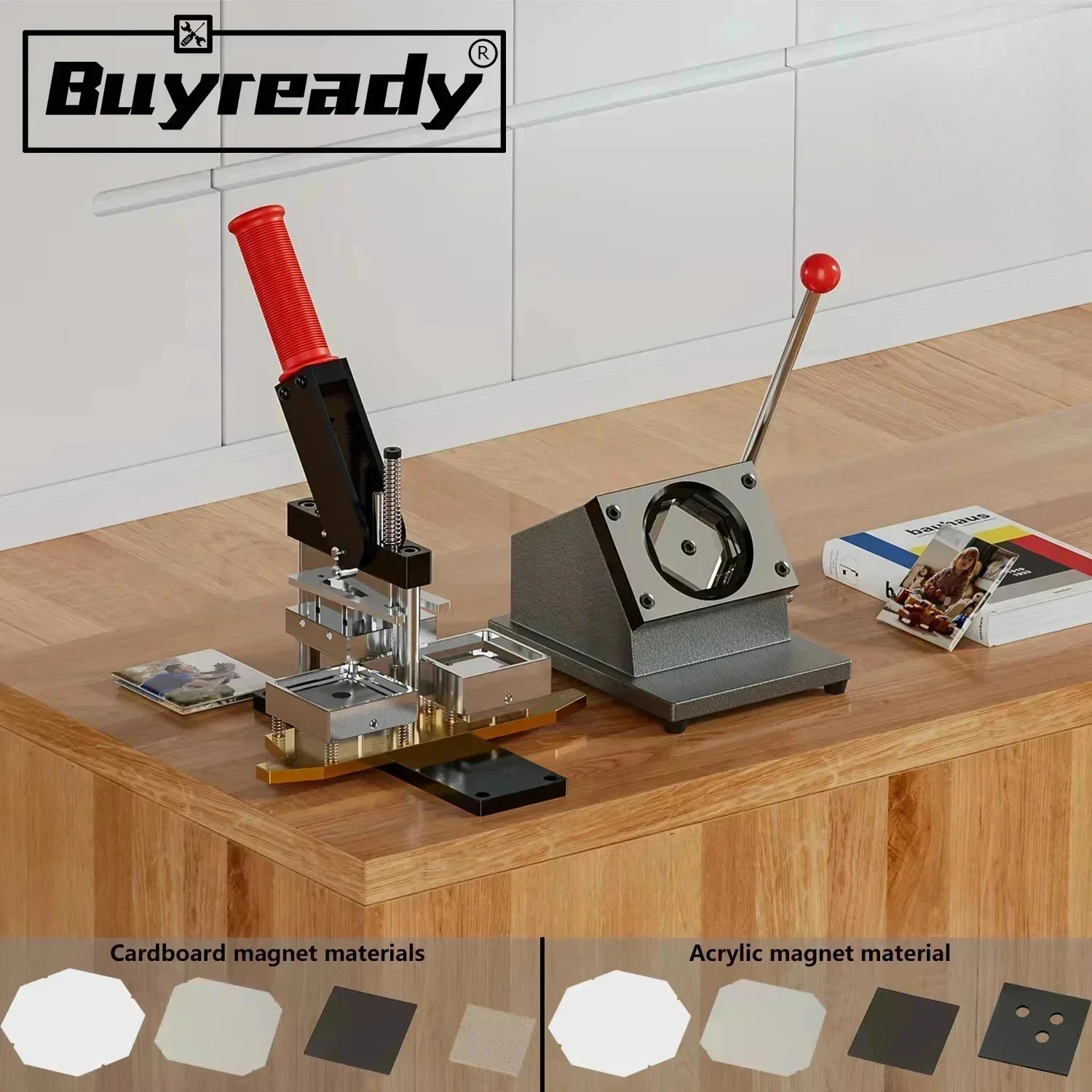 50mm Badge Maker Machine Fridge Magnet Set with Cutter and Photo Materials