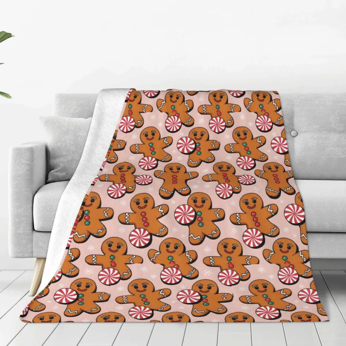 Custom Merry Christmas Wallpaper Blankets Warm Flannel Throw Blanket for Sofa Bedroom Bedding