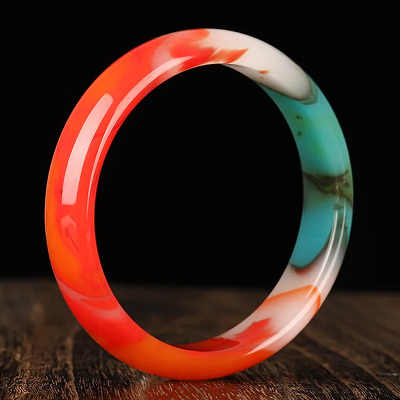 

Браслет из тонкого материала цвета радуги, браслет из нефрита с курицей и кровой, браслет для женщин, модные аксессуары, подарки