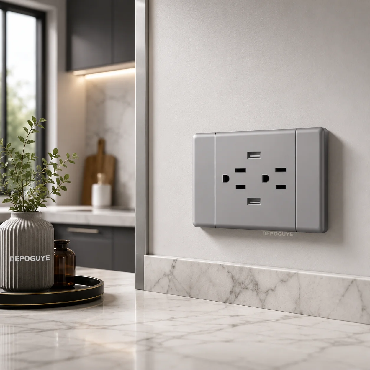 US Standard 15A Dual Wall Power Socket with USB Type-C Charging PC Panel Electrical Outlet Light Switch for USA Mexico - view 6