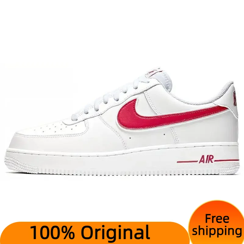 

Кроссовки Nike Air Force 1, низкие, белые, красные, для спортзала