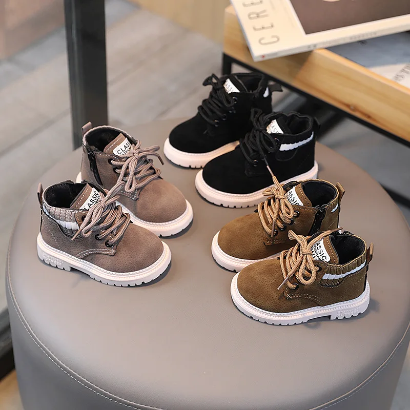 

Сапоги челси в английском стиле в полоску для детей, осенние модные короткие сапоги для девочек для маленьких мальчиков, весенняя повседневная детская обувь