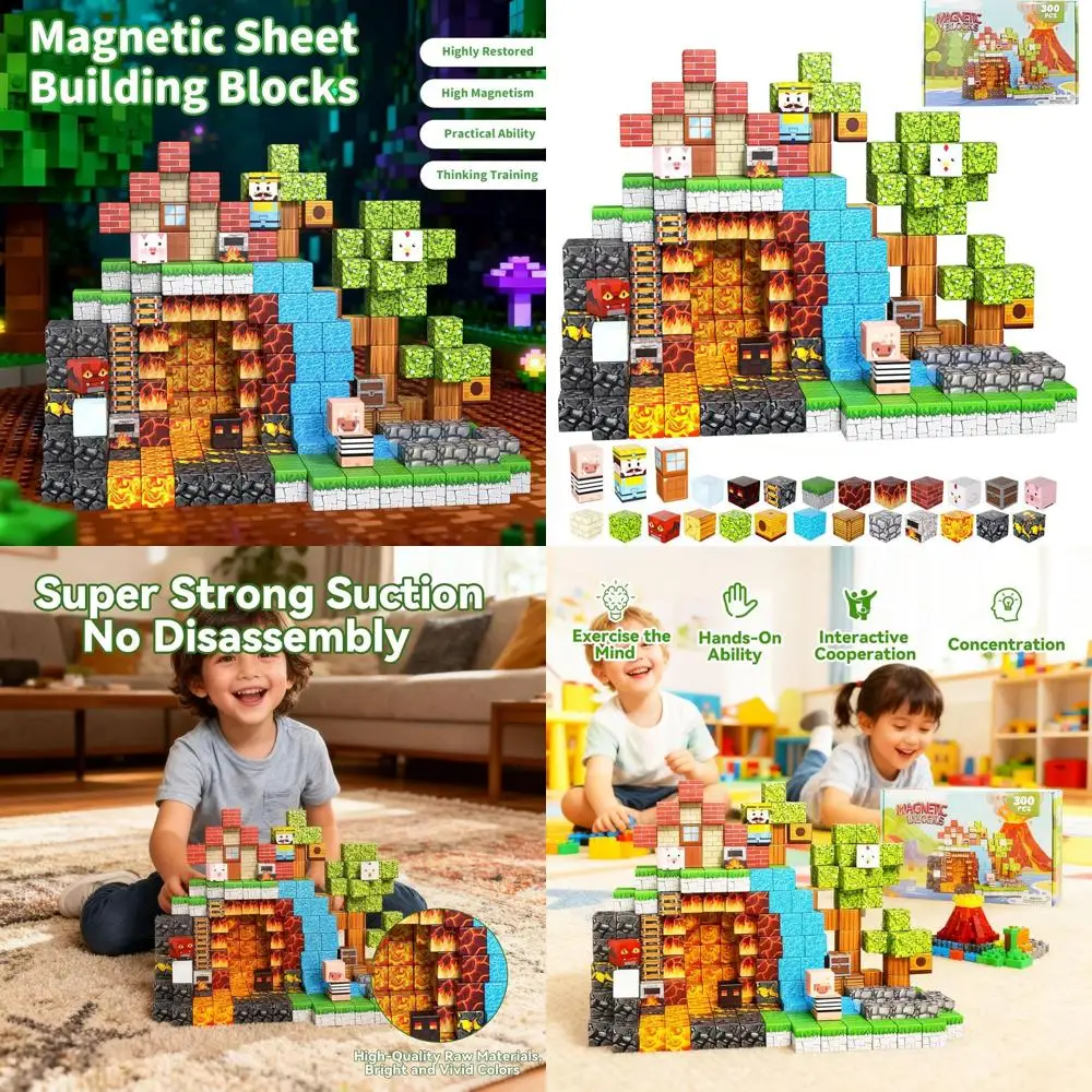 مجموعة مكعبات بناء مكونة من 300 قطعة، ألعاب جذعية تعليمية، مكعبات تكديس إبداعية، هدايا مثالية لعطلات الأطفال وأعياد الميلاد