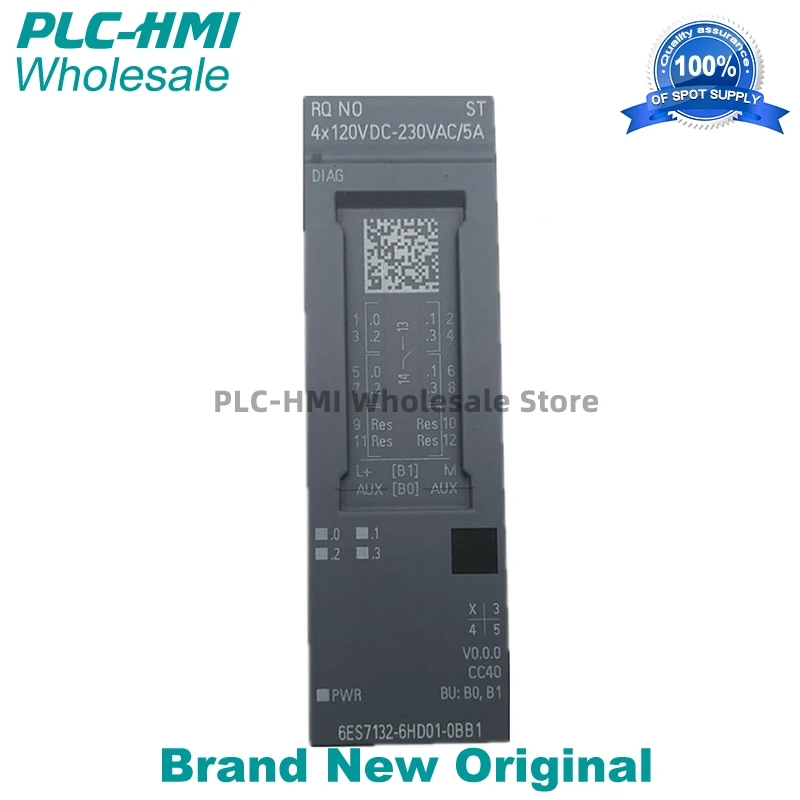 6ES7132-6HD01-0BB1 6ES71326HD010BB1 SIMATIC ET 200SP, Relay module, RQ NO 4x 120V DC..230VAC/5A Original Brand New