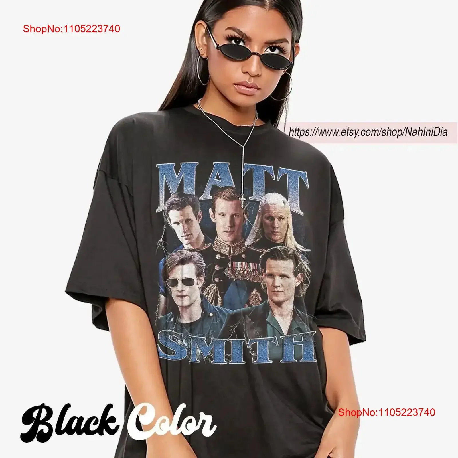 Limited Matt Smith Vintage T Shirt for Woman and Man BX61 vintage Washed Versatile Casual streetwear Stylish Slightly Soft