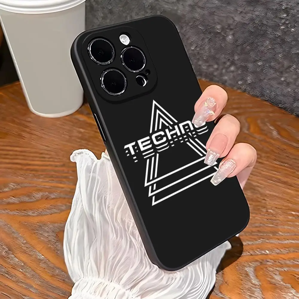 Techno – coque de téléphone musicale, étui arrière pour Iphone 17 Pro Max 16 15 14 Pro Max 13 Mini 11 12 Xr Xs SE Plus