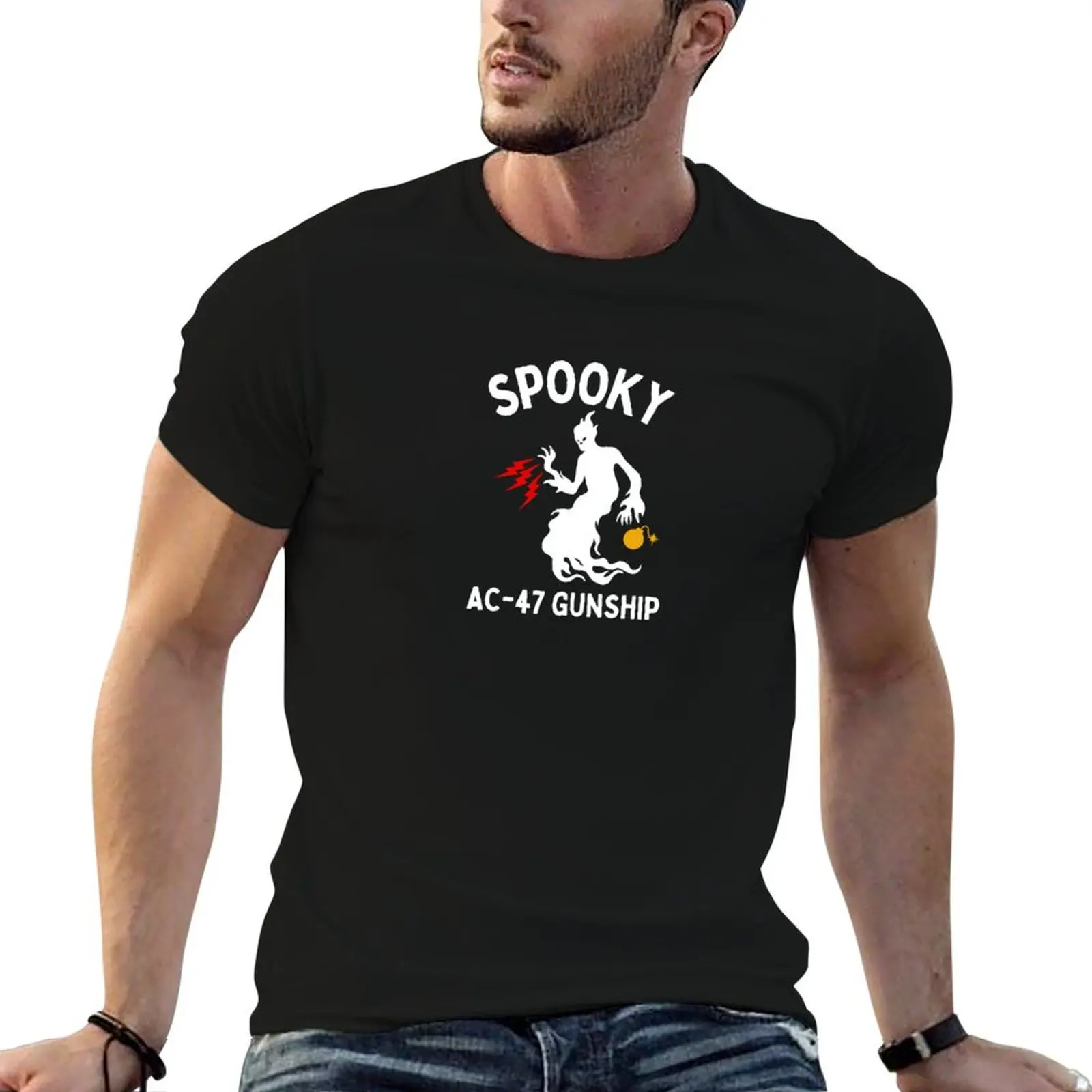 

Spooky AC-47 Gunship T-Shirt cotton man t-shirts sublime Anime t-shirt mens fashion